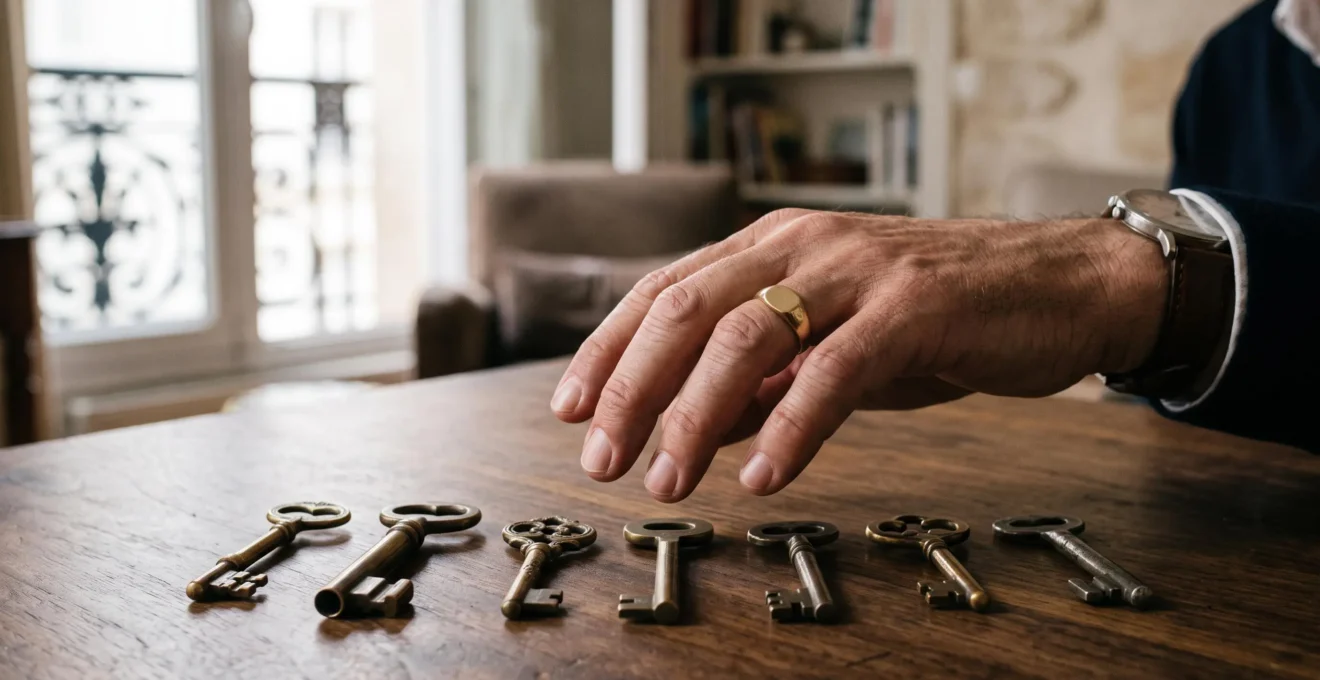 Investisseur immobilier reflechissant devant plusieurs cles symbolisant les choix de dispositifs fiscaux