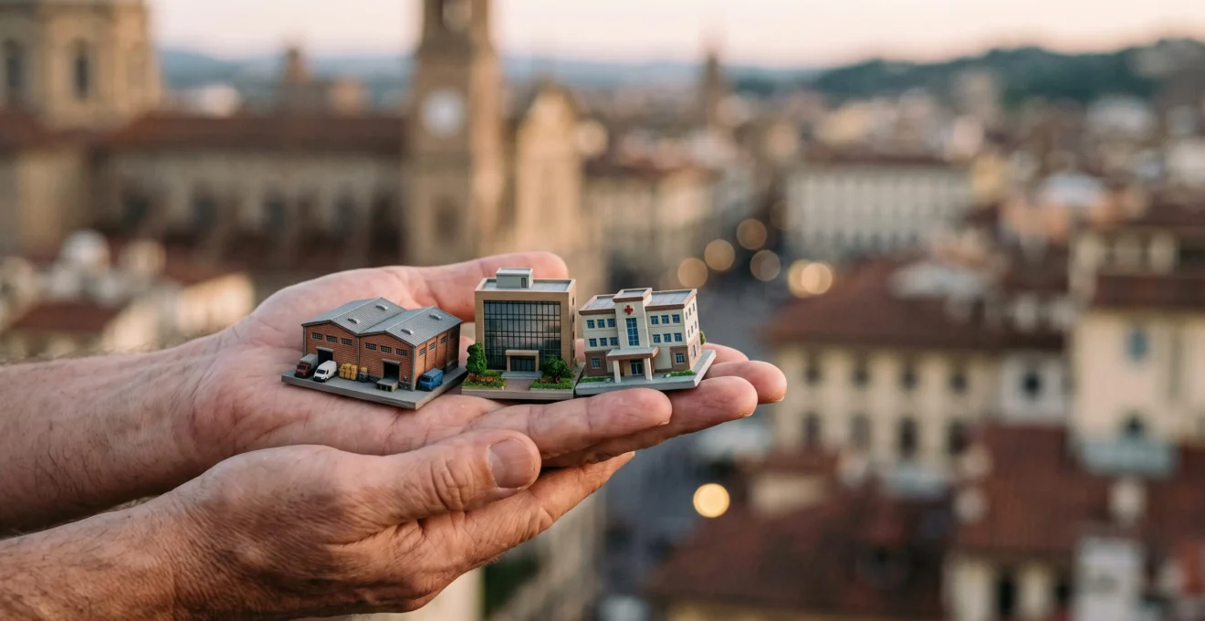 Illustration symbolique d'un investisseur détenant des parts de SCPI représentant un patrimoine immobilier diversifié sans gestion locative directe