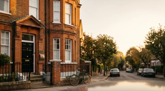 Maison individuelle illuminée par la lumière dorée du soir, symbolisant une vente immobilière réussie et rapide
